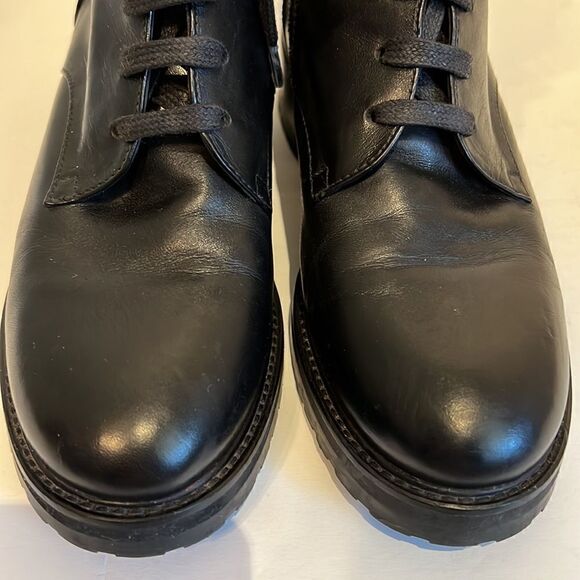 Napoleoni Black Leather Combat Moto Boots Size 37 - Picture 8 of 15
